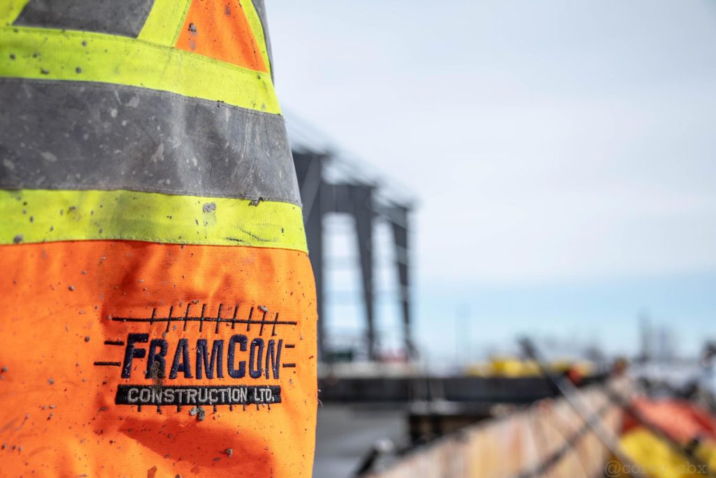 framcon construction ltd orange reflective safety vest