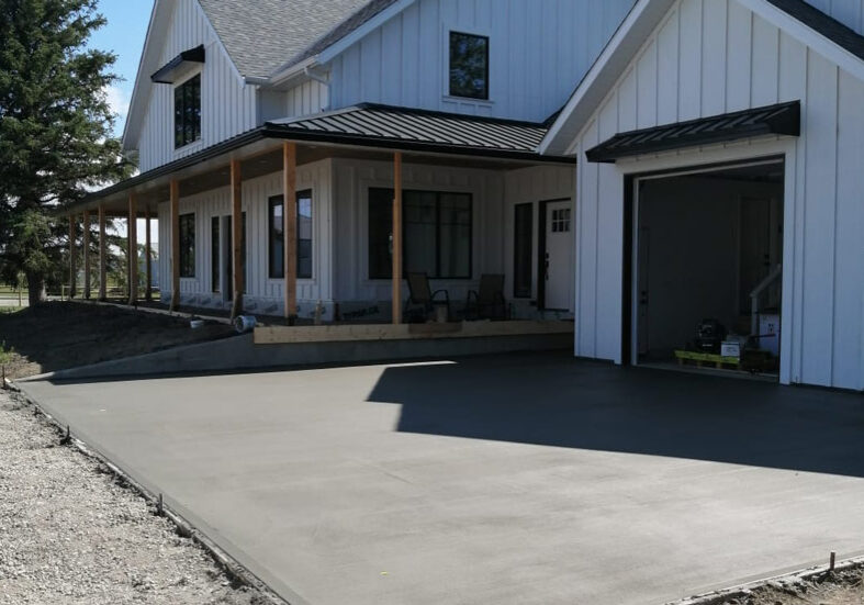 brand new concrete driveway