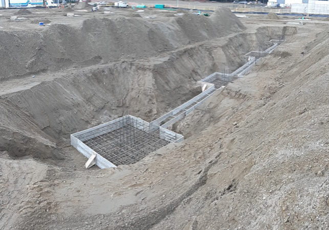 deep ground excavation for pouring the foundation
